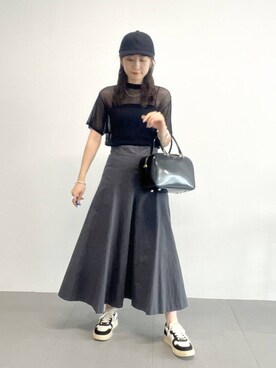 「upperhights（アッパーハイツ）のアイテム（キャップ）」を使った、RIONさん（レディース・162cm）の夏コーディネート