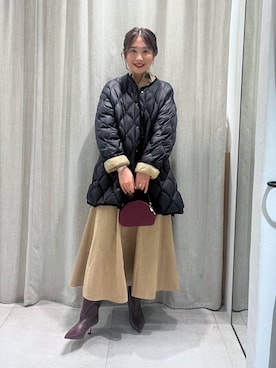 「アイテム（ダウンジャケット/コート）」を使った、RIONさん（レディース・162cm）の秋コーディネート