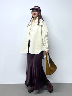 「MOHI（モヒ）のアイテム」を使った、RIONさん（レディース・162cm）の冬コーディネート