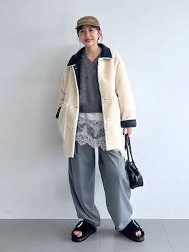 「MOHI（モヒ）のアイテム」を使った、RIONさん（レディース・162cm）の秋コーディネート