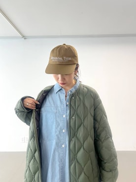「アイテム（ダウンジャケット/コート）」を使った、RIONさん（レディース・162cm）の夏コーディネート