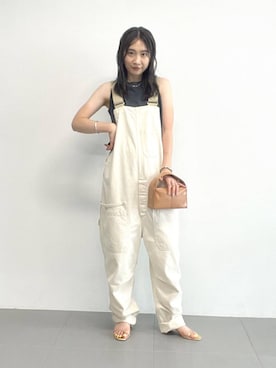 「Johnbull（ジョンブル）のアイテム（サロペット/オーバーオール）」を使った、RIONさん（レディース・162cm）の夏コーディネート