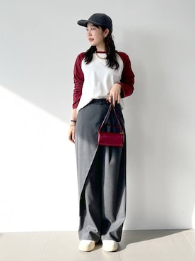 「upperhights（アッパーハイツ）のアイテム（キャップ）」を使った、RIONさん（レディース・162cm）の秋コーディネート