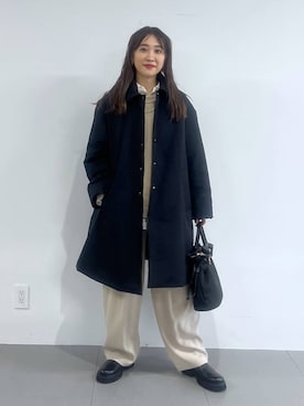 「BABYLONE（バビロン）の【多機能素材】中綿フレアコート（ナイロンジャケット）」を使った、RIONさん（レディース・162cm）の秋コーディネート