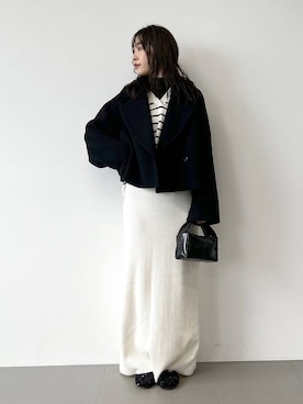 「ベーシック/シンプル」｜「アイテム（ピーコート）」を使った、RIONさん（レディース・162cm）の秋コーディネート