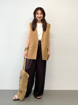 「BABYLONE（バビロン）のアイテム（ベスト）」を使った、RIONさん（レディース・162cm）の夏コーディネート