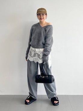 「MOHI（モヒ）のアイテム」を使った、RIONさん（レディース・162cm）の秋コーディネート