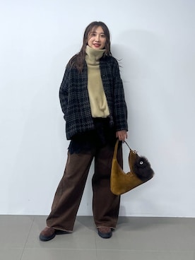 「MOHI（モヒ）のアイテム」を使った、RIONさん（レディース・162cm）の秋コーディネート