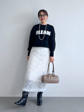 「BABYLONE（バビロン）のアイテム（スカート）」を使った、RIONさん（レディース・162cm）の秋コーディネート