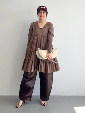 「BRIE LEON（ブリーレオン）のアイテム」を使った、RIONさん（レディース・162cm）の秋コーディネート