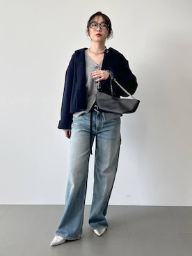 「WANDERUNG（ワンデルング）のアイテム」を使った、RIONさん（レディース・162cm）の冬コーディネート