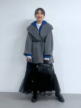 「BABYLONE（バビロン）のサイドゴアレザーブーツ（ブーツ）」を使った、RIONさん（レディース・162cm）の秋コーディネート