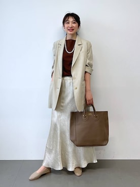 「BABYLONE（バビロン）のアイテム（ジャケット/アウター）」を使った、RIONさん（レディース・162cm）の春コーディネート