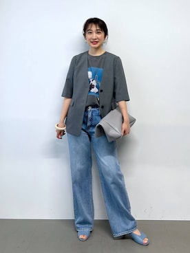 「BABYLONE（バビロン）のアイテム（ジャケット/アウター）」を使った、RIONさん（レディース・162cm）の春コーディネート