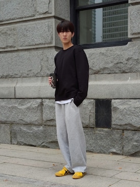 「アイテム（スウェットパンツ）」を使った、taiさん（メンズ・175cm）の秋コーディネート