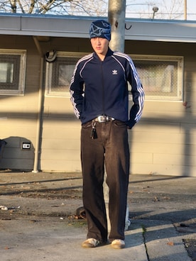 「アイテム（ジャージ）」を使った、taiさん（メンズ・175cm）の冬コーディネート