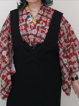 「着物」｜「アイテム（ワンピース/ドレス）」を使った、himanekokaguraさん（レディース・160cm）の秋コーディネート