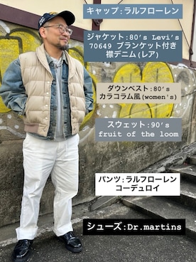 「FRUIT OF THE LOOM（フルーツオブザルーム）のアイテム」を使った、monk_hair_designさん（メンズ・160cm）の春コーディネート