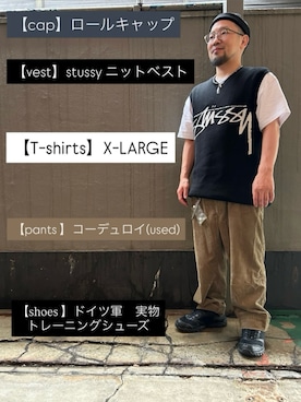 「ニットベスト」｜monk_hair_designさん（メンズ・160cm）の春コーディネート