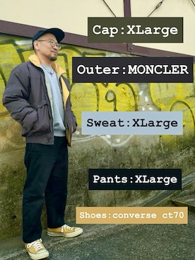 「XLARGE（エクストララージ）のアイテム」を使った、monk_hair_designさん（メンズ・160cm）の冬コーディネート