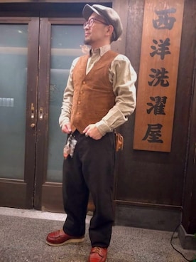 「レッドウィング」｜monk_hair_designさん（メンズ・160cm）の冬コーディネート