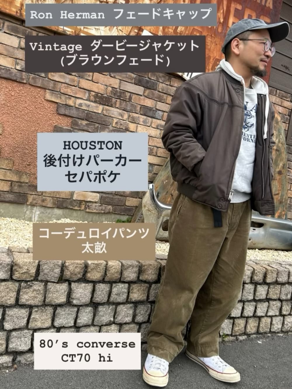 パーカーを使った「ダービージャケット」のメンズ人気ファッション