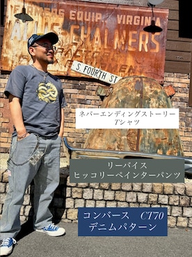 「Levi's（リーバイス）のアイテム（パンツ）」を使った、monk_hair_designさん（メンズ・160cm）の夏コーディネート