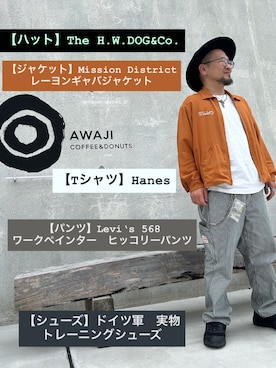 「HANES（ヘインズ）のアイテム」を使った、monk_hair_designさん（メンズ・160cm）の春コーディネート