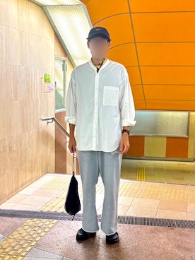 「417 EDIFICE（フォーワンセブンエディフィス）のSportswear / スポーツウェア 417別注 スウェットパンツ（スウェットパンツ）」を使った、Ryさん（メンズ・175cm）の夏コーディネート