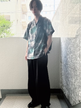 「アイテム（スラックス）」を使った、Atsushiさん（メンズ・168cm）の夏コーディネート