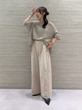 「DouDou（ドゥドゥ）のアイテム（ニット/セーター）」を使った、doudousoraさん（レディース・158cm）の秋コーディネート