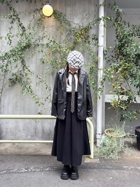 「アイテム（ハンチング/ベレー帽）」を使った、momoさん（レディース・150cm）の秋コーディネート