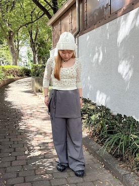 「kaorinomori（カオリノモリ）のアイテム」を使った、momoさん（レディース・150cm）の秋コーディネート