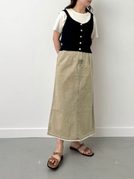 「SonnyLabel」｜「アイテム（スカート）」を使った、みずぐちさん（レディース・153cm）の春コーディネート