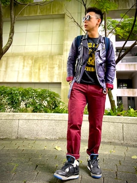 「VINTAGE（ヴィンテージ）のアイテム（その他アウター）」を使った、Sawru Pavavesengさん（メンズ・172cm）の春コーディネート