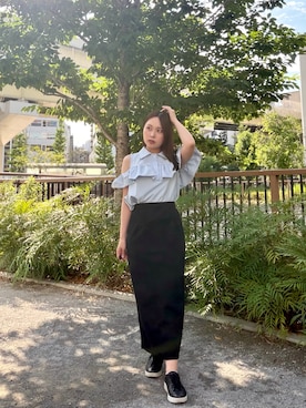 「ampm（エーエムピーエム）のアイテム」を使った、吉屋ゆりさん（レディース・151cm）の夏コーディネート