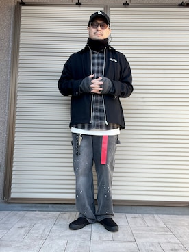 「アイテム（手袋）」を使った、ムックさん（メンズ・174cm）の冬コーディネート