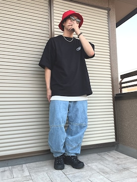「CALEE（キャリー）のアイテム」を使った、ムックさん（メンズ・173cm）の夏コーディネート