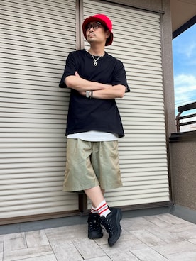 「FAT(エフエイティー)のアイテム」を使った、ムックさん(メンズ・173cm)の夏コーディネート
