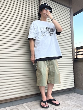 「CALEE（キャリー）のアイテム」を使った、ムックさん（メンズ・173cm）の夏コーディネート
