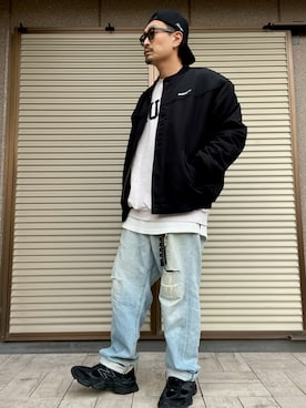 「アイテム（帽子）」を使った、ムックさん（メンズ・174cm）の冬コーディネート