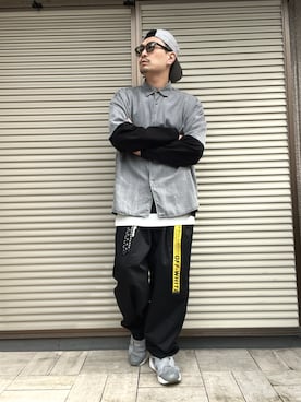 「CALEE（キャリー）のアイテム（財布/小物）」を使った、ムックさん（メンズ・174cm）の春コーディネート