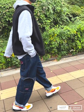 「パーカーベスト」｜kos04さん（メンズ・175cm）の冬コーディネート