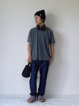 「アイテム（トートバッグ）」を使った、ヨッピーさん（メンズ・165cm）の夏コーディネート
