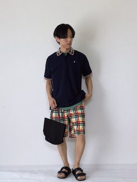 「重ね着」｜ヨッピーさん（メンズ・165cm）の夏コーディネート
