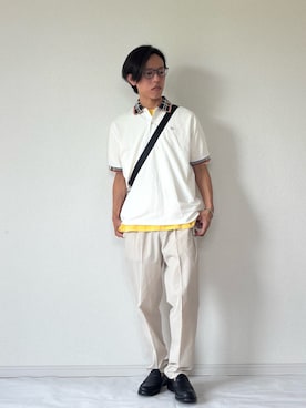 「アイテム（ショルダーバッグ）」を使った、ヨッピーさん（メンズ・165cm）の夏コーディネート
