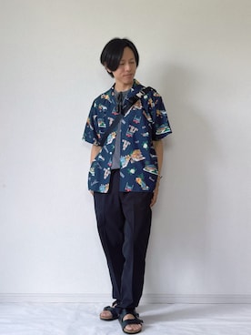 「アイテム（ボディバッグ/ウエストポーチ）」を使った、ヨッピーさん（メンズ・165cm）の夏コーディネート