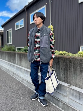 「Arnold Palmer（アーノルドパーマー）のアイテム（ジャケット/アウター）」を使った、ヨッピーさん（メンズ・165cm）の秋コーディネート