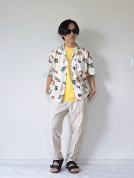 「アイテム（PC・スマホグッズ/家電）」を使った、ヨッピーさん（メンズ・165cm）の夏コーディネート