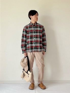 「Arnold Palmer（アーノルドパーマー）のアイテム（キャップ）」を使った、ヨッピーさん（メンズ・165cm）の夏コーディネート